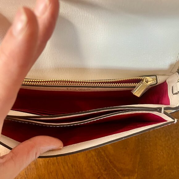 Kate Spade Morgan Pineapple Embossed Flap Chain Wallet Purse - Picture 6 of 11